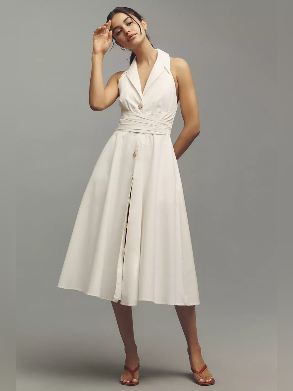 Hutch Alessia Sleeveless Halter Midi Dress
